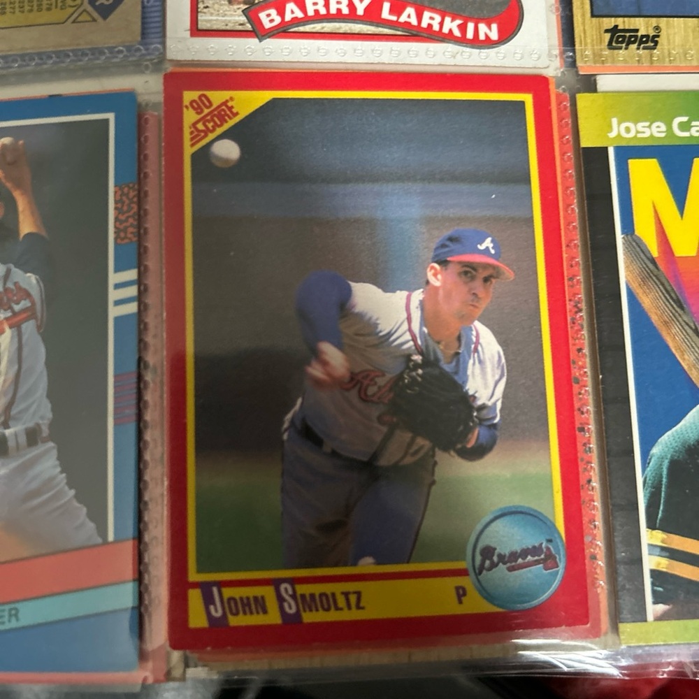 Topps John Smoltz Baseball Card - Classic Red and Blue